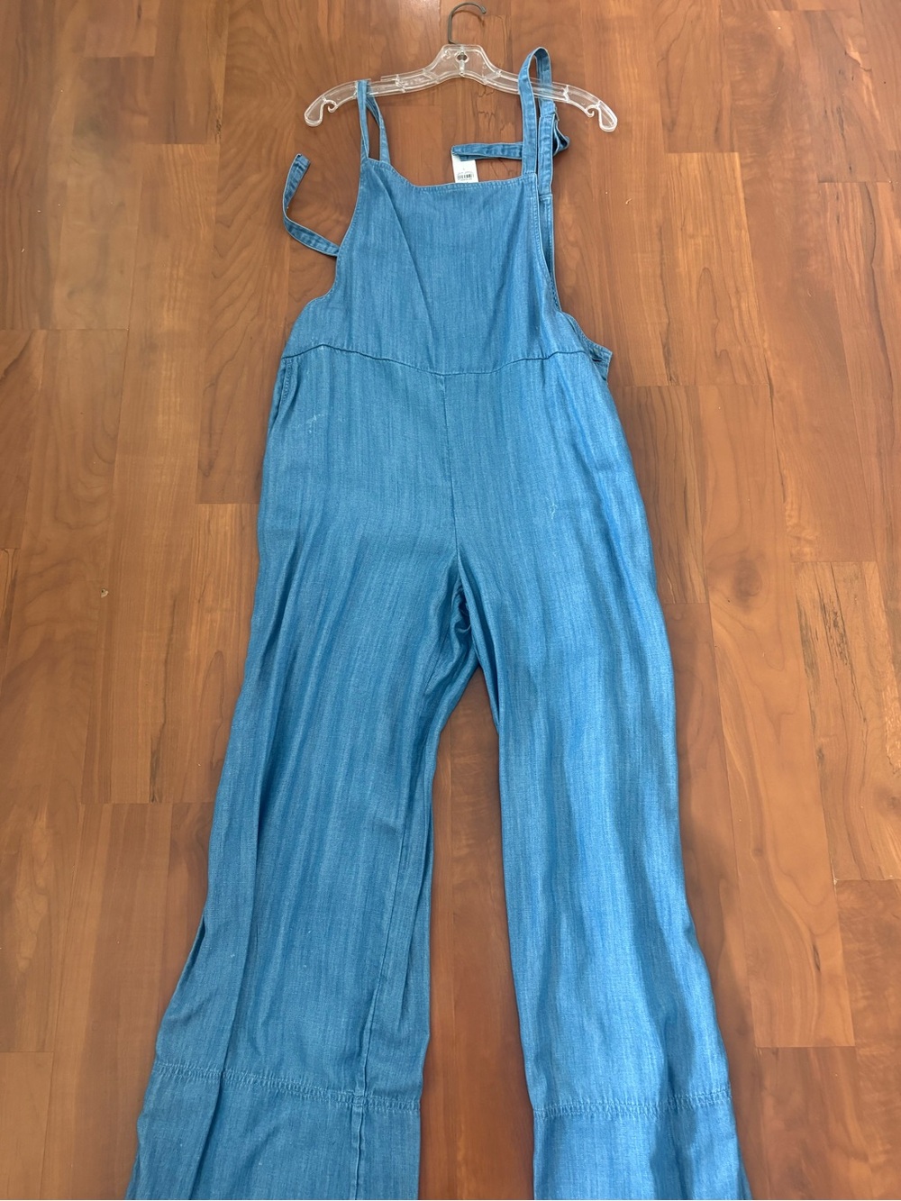 Lou & Grey Denim-Look Wide Leg Jumpsuit in Light Blue